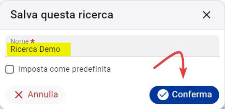 Salva ricerca corrente