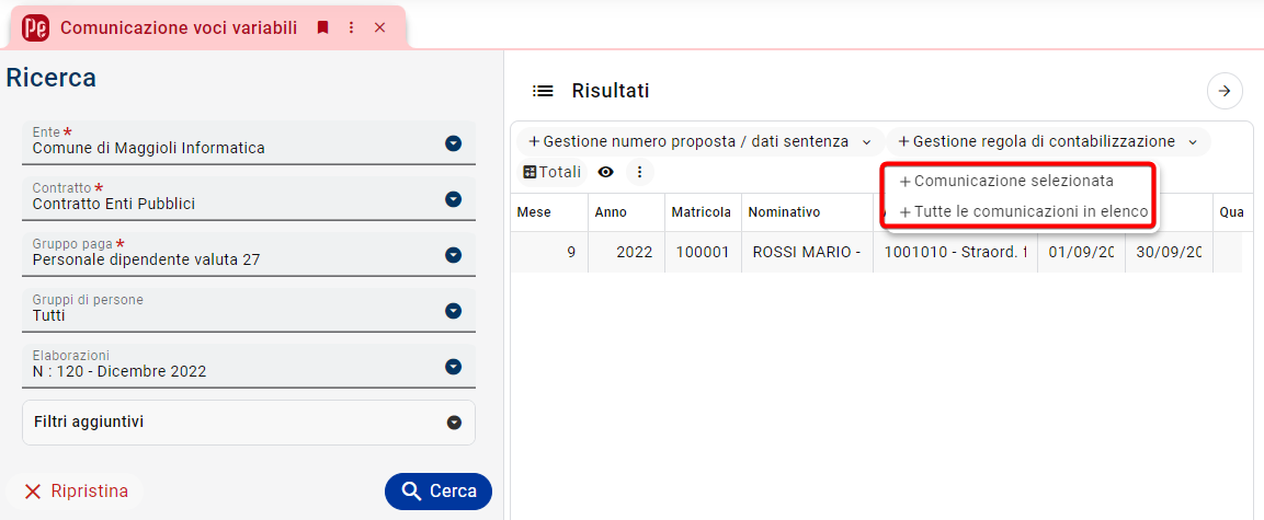 Assegnazione regola per contabilizzazione