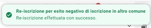 Re-Iscrizione anagrafica: conferma operazione
