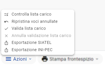 Pulsante Azioni