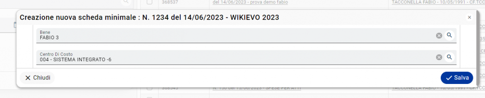 Creazione beni e schede da fatture