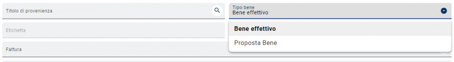 Inserimento beni
