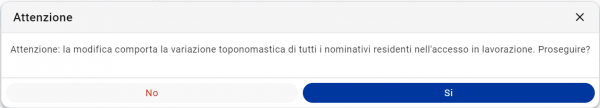 popup modifica accesso
