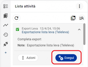 Chiusura lista di leva