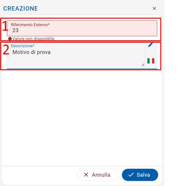 Inserimento motivo mancata contestazione