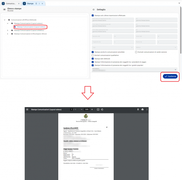 Comunicazioni all'ufficio elettorale