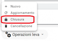Chiusura lista di leva