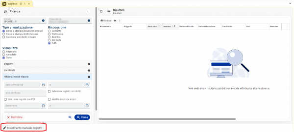 Inserimento manuale registro