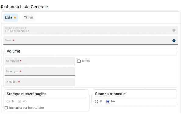 Ristampa Liste Generali