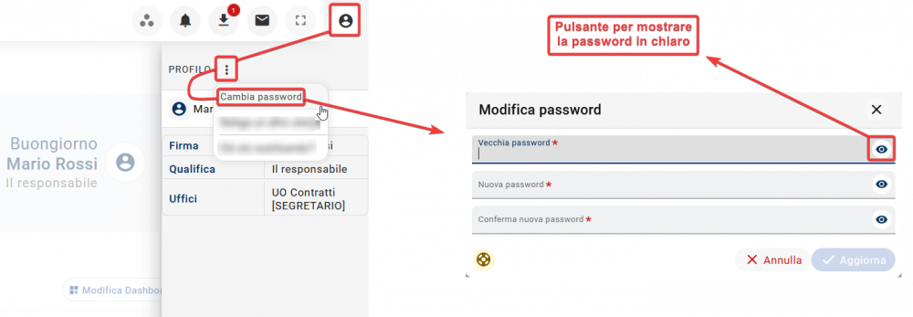 Cambio password