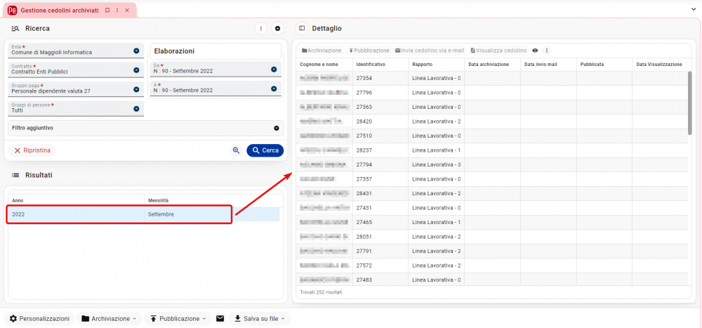 Gestione cedolini archiviati-ricerca