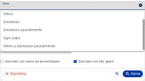 Ricerche e gestione beni