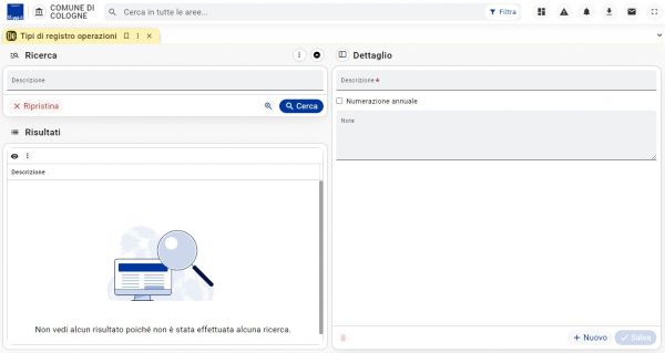 FRAME TIPI DI REGISTRO OPERAZIONI