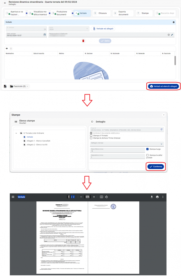 Stampa Verbale ed Elenchi Allegati