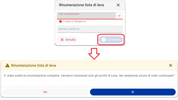 Chiusura lista di leva