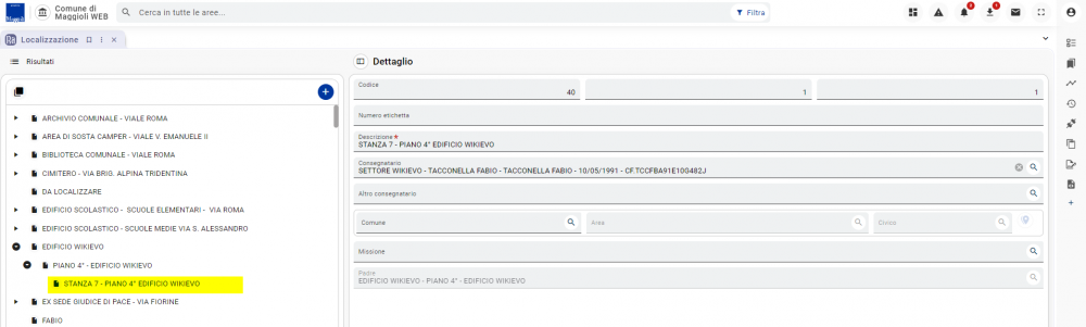 Localizzazione dei beni