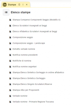 Stampe formazione dei seggi