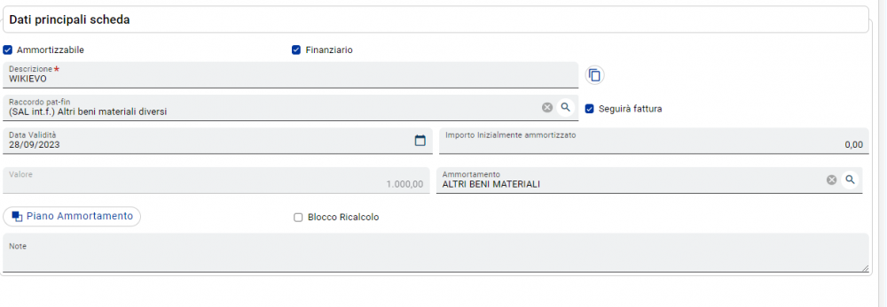 Ricerche e gestione beni-Accentratore