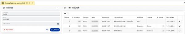 Revisioni pregresse: consultazione nominativi