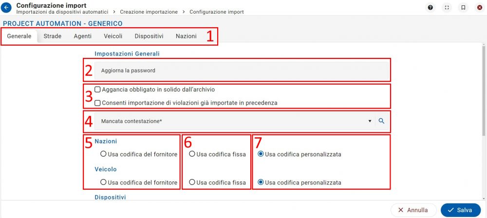 Configurazione dispositivi