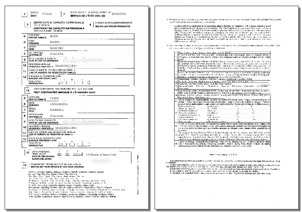 Certificato di Capacità Matrimoniale