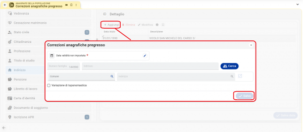 Correzioni anagrafiche