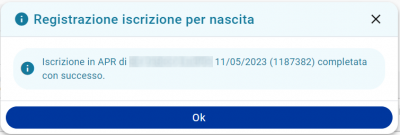 Comunicazione dallo Stato Civile: iscrizione per nascita