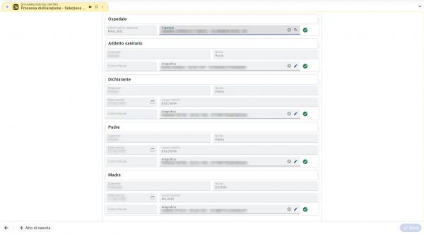 Dichiarazioni da centro di nascita