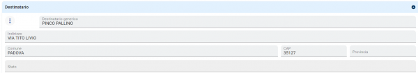 sezione destinatario