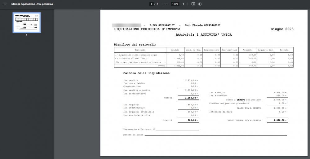 Liquidazione periodica