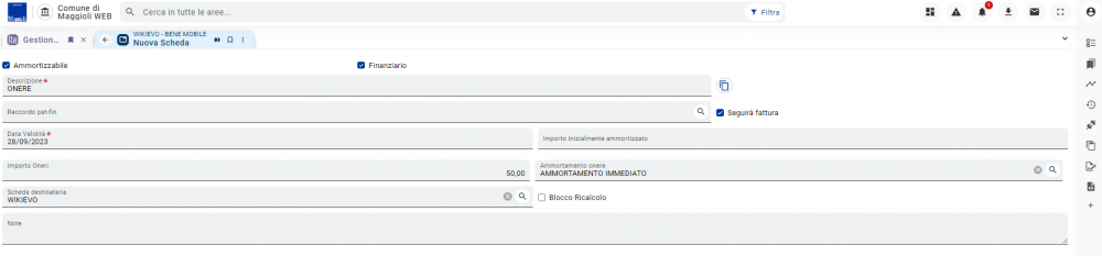 Ricerche e gestione beni-Accentratore