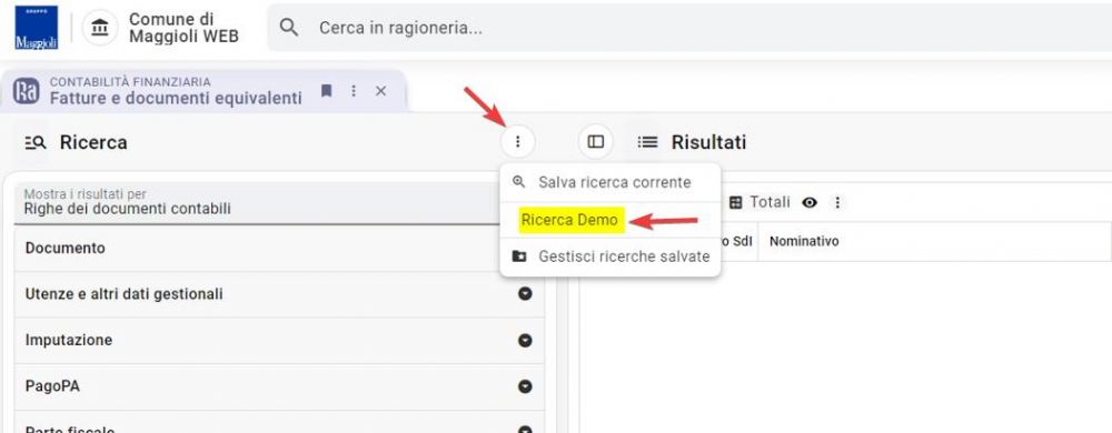 Salva ricerca corrente