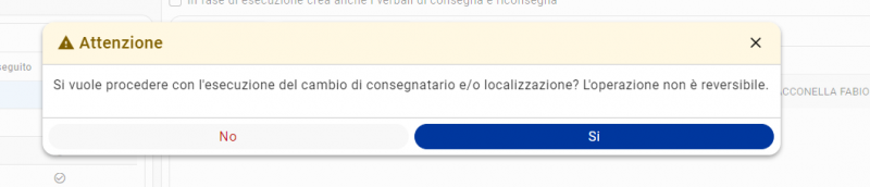 Cambio localizzazione e consegnatario