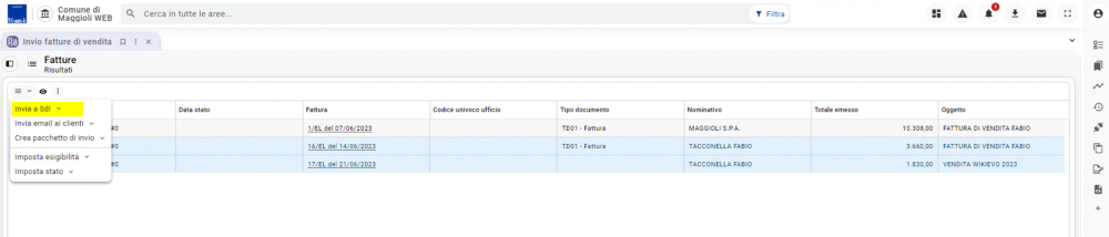 Invio fatture