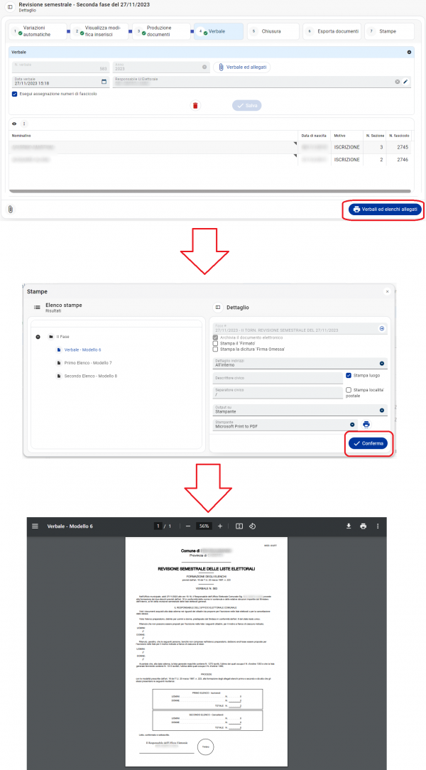 Stampa Verbale ed Elenchi Allegati