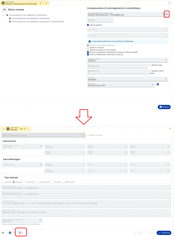 Comunicazioni all'ufficio elettorale