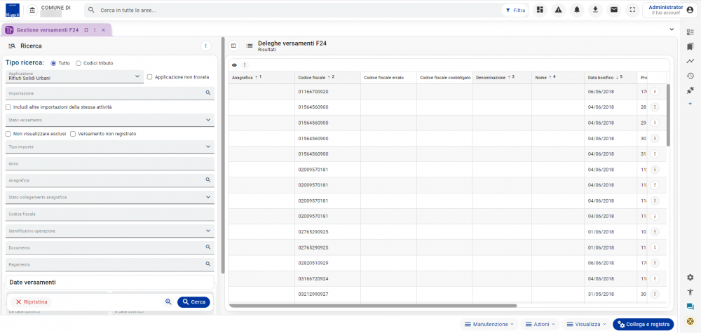 Gestione versamenti F24