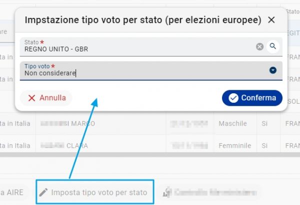 Gestione elettori AIRE