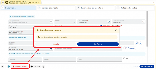 Annullamento e Ri-Generazione di Pratica