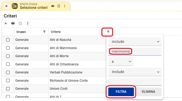 Ricerche e stampe di massa (Stato Civile)