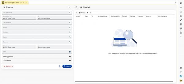 FRAME RICERCA OPERAZIONI