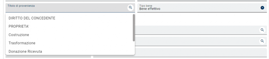 Inserimento beni