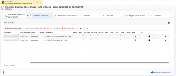 II^ Tornata: Visualizzare, modificare o inserire soggetti in Revisione