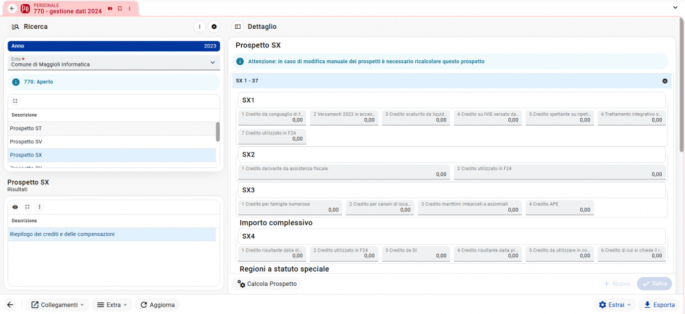 Modello 770 - consultazione quadri modello