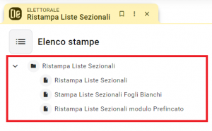 Ristampa Liste Sezionali