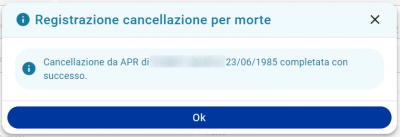 Comunicazioni dallo Stato Civile: cancellazione per morte