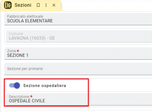 Sezioni elettorali - Sezione ospedaliera