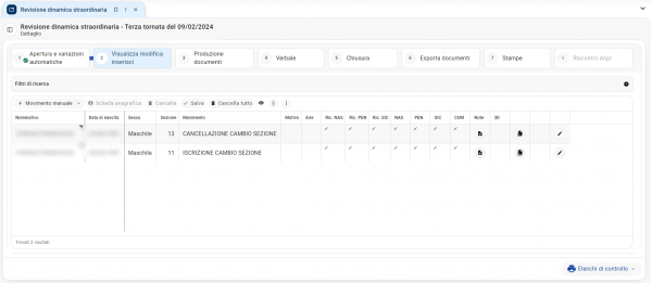 III^ Tornata: Visualizzare, Modificare o Inserire Soggetti in Revisione