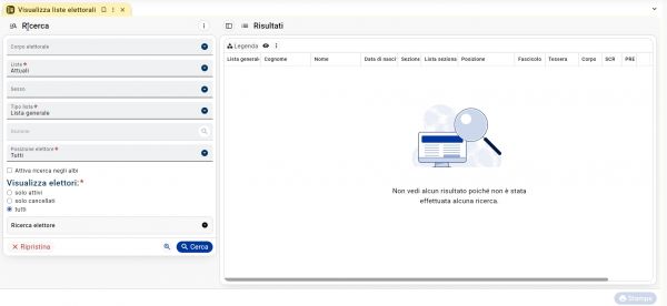 Visualizzazione liste elettorali