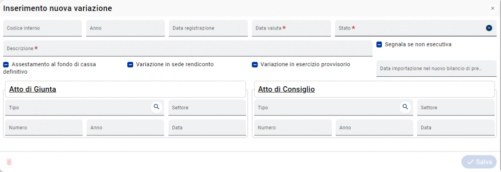 Variazioni di bilancio